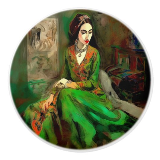 美しい（緑） セラミックノブ (正面)