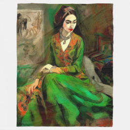 美しい（緑） フリースブランケット