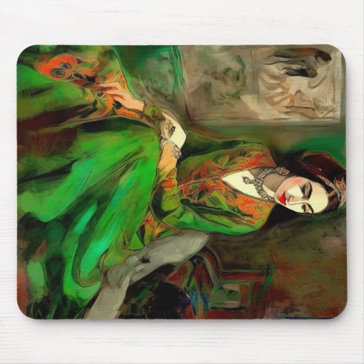 美しい（緑） マウスパッド (正面)