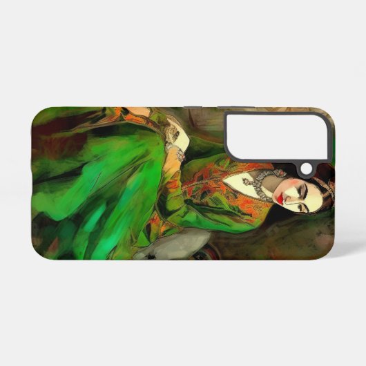 美しい（緑） SAMSUNG GALAXYケース (裏面横)