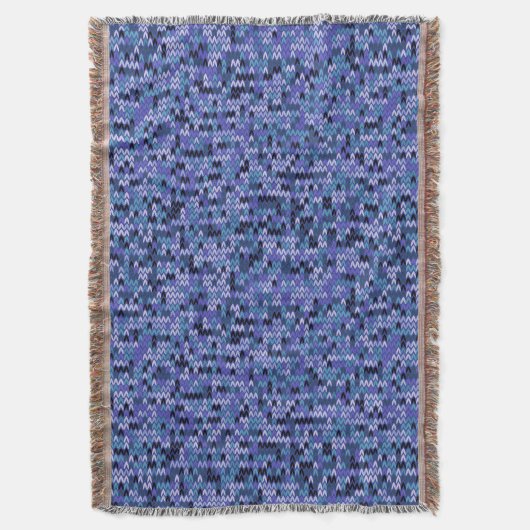 美しい,編み物パターン,編み物,青 スローブランケット (正面縦)