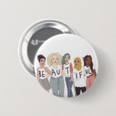 美しい 缶バッジ (正面&裏面)