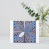 美しい 見事な バタフライ 淡い青い色の アート ポストカード (スタンド正面)