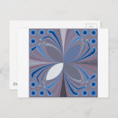 美しい 見事な バタフライ 淡い青い色の アート ポストカード (正面/裏面)