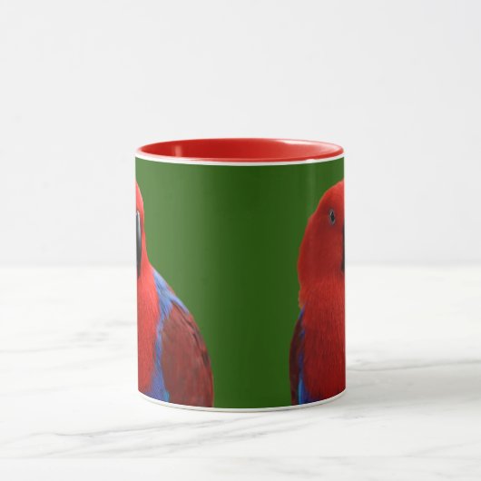 美しい"赤のレディ"エクレクタスオウム マグカップ (中央)