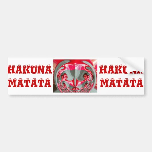 美しい 赤灰色の幾何学模様 アート デザイン バンパーステッカー (正面)