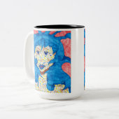 美しい（青いマグカップ） ツートーンマグカップ (正面左)