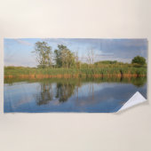 美しい，風景，反射，水，川 ビーチタオル (正面)