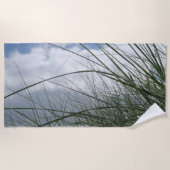 美しい，風景，砂丘，草，空，夏 ビーチタオル (正面)