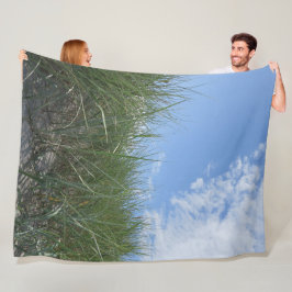 美しい，風景，砂丘，草，空，夏 フリースブランケット