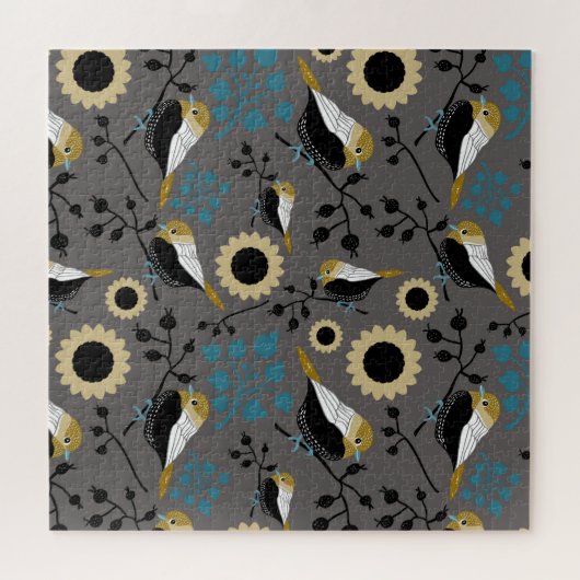 美しい《鳥》アメリカゴガラソンバードパターン ジグソーパズル (横)
