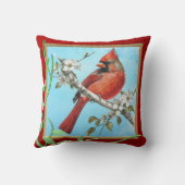 美しい（鳥）ショウジョウコウカンチョウバードオンザブランチ クッション (裏面)