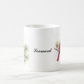 美しい(鳥)ショウジョウコウカンチョウバードオンブランチパーソナライズされた コーヒーマグカップ (中央)