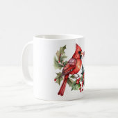 美しい(鳥)ショウジョウコウカンチョウメモリアルいつも一緒にいる コーヒーマグカップ (正面左)