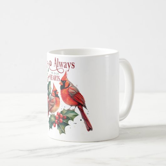 美しい（鳥）ショウジョウコウカンチョウメモリアル常に私たちのハート コーヒーマグカップ (正面右)