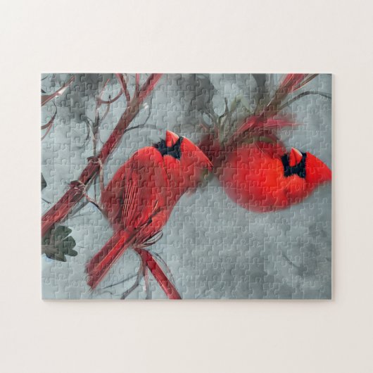 美しい(鳥)ショウジョウコウカンチョウ鳥 ジグソーパズル (横)