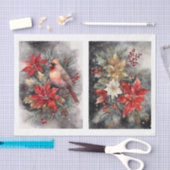 美しい(鳥)ショウジョウコウカンチョウ1デクページ 薄葉紙 (クラフト)