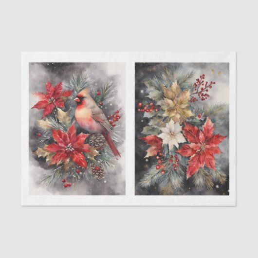 美しい(鳥)ショウジョウコウカンチョウ1デクページ 薄葉紙 (正面)