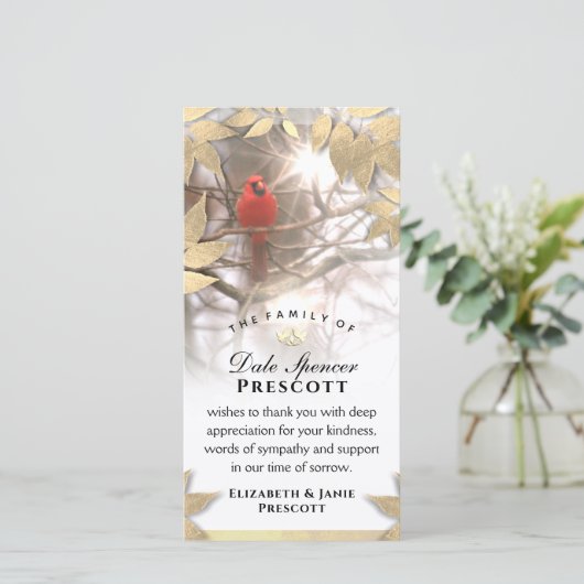 美しい(鳥)ショウジョウコウカンチョウ4x8悔やみや弔慰サンキューカード サンキューカード (スタンド正面)