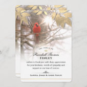 美しい（鳥）ショウジョウコウカンチョウ5 x 7悔やみや弔慰サンキューカード 招待状 (正面/裏面)