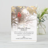 美しい（鳥）ショウジョウコウカンチョウ5 x 7悔やみや弔慰サンキューカード 招待状 (スタンド正面)