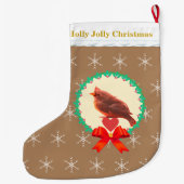 美しい(鳥)ショウジョウコウカンチョウ ラージクリスマスストッキング (裏面)