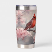 美しい（鳥）ショウジョウコウカンチョウ 保温保冷タンブラー (背面)