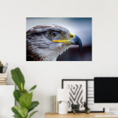 美しい《鳥》ハヤブサポートレート ポスター (ホームオフィス)