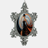 美しい#2 スノーフレークピューターオーナメント (左)