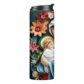 美しい&3Dエレガントマザーメアリー&ベビーイエス タンブラー (回転左)