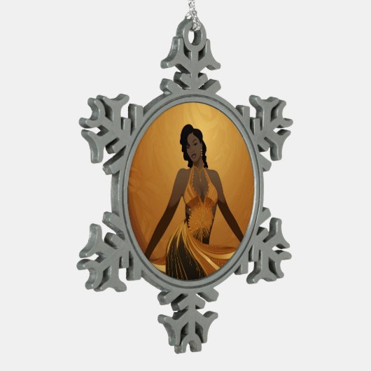 美しい#4 スノーフレークピューターオーナメント (左)