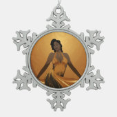 美しい#4 スノーフレークピューターオーナメント (正面)