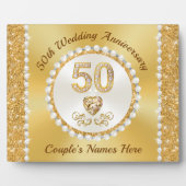 美しい、50周年記念プレート、名入れ済み フォトプラーク (正面)