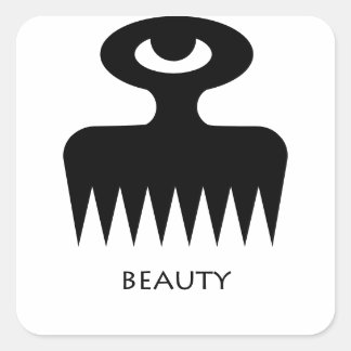 美しい( Duafe ) Adinkra Symbol Sticker スクエアシール