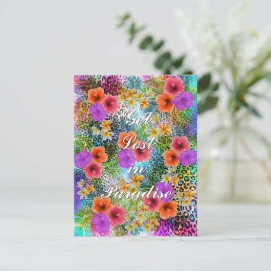 美しい"Get 失った in Paradise"のカスタム引用文 ポストカード (スタンド正面)