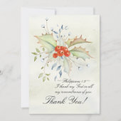 美しい  inspirational  scripture 花のクリスマス サンキューカード (正面)