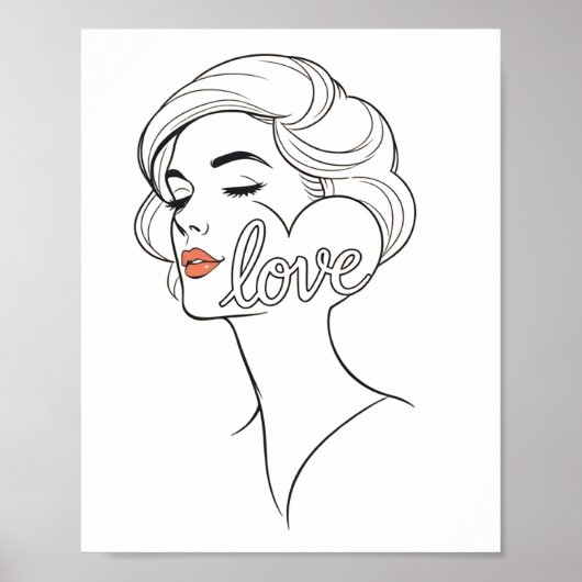 美しい"LOVE" 美容院の壁のアート & ポスター (正面)