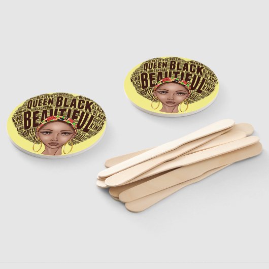 美しいafrocentric強い黒人女性 ハンドファン (組立なし)