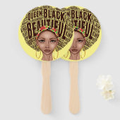 美しいafrocentric強い黒人女性 ハンドファン (正面&裏面)