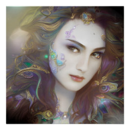 美しいAI生成された女性光沢ポスター ポスター