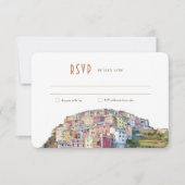 美しいAmalfiコースト水色RSVP返信Invite 招待状 (正面)