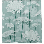 美しいAnnes女王のレース|の白 + ミント シャワーカーテン (正面)