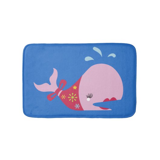 美しいBeale_Pinkie The Whale_adorable_blue バスマット (正面)