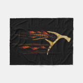 美しいBohoのボヘミアのシカの枝角の夢のキャッチャー フリースブランケット (正面(横))