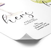 美しいBohoシグネチャードリンク結婚ズバー ポスター (角)