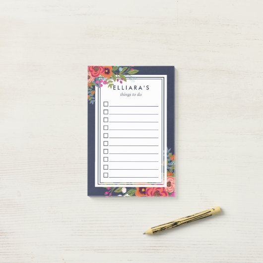 美しいBohoブーケ – 名前をカスタムするの一覧 ポストイット (デスク上)