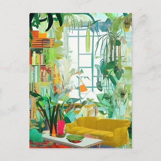 美しいBohoリビングルームはがき ポストカード (正面)
