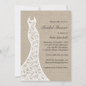 美しいBurlapブライダルシャワー招待 招待状 (正面)