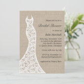 美しいBurlapブライダルシャワー招待 招待状 (スタンド正面)