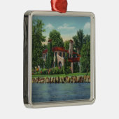 美しいChautauqua湖の住宅 メタルオーナメント (右)